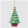 EDG Enzo De Gasperi Addobbo Pendaglio Pino Albero di Natale 15,5cm Satinato Vetro