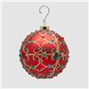 EDG Enzo De Gasperi Addobbo Pallina Sfera di Natale Jewel 12cm Rosso Vetro