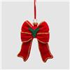 EDG Enzo De Gasperi Addobbo Pendaglio Fiocco di Natale 11cm