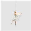 EDG Enzo De Gasperi Addobbo Decorazione di Natale Ballerina 18cm Bianco