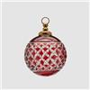 EDG Enzo De Gasperi Addobbo Pallina Sfera di Natale Intagli 10cm Rosso Vetro