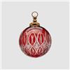 EDG Enzo De Gasperi Addobbo Pallina Sfera di Natale Intagli 10cm Rosso Vetro