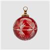 EDG Enzo De Gasperi Addobbo Pallina Sfera di Natale Intagli 10cm Rosso Vetro