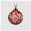 EDG Enzo De Gasperi Addobbo Pallina Sfera di Natale Intagli 10cm Rosso Vetro