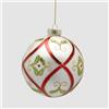 EDG Enzo De Gasperi Addobbo Pallina Sfera di Natale Intreccio 12cm Vetro