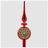 EDG Enzo De Gasperi Puntale per Albero di Natale Vintage 29x9cm Rosso Vetro