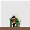 EDG Enzo De Gasperi Decorazione Natalizia Casetta con Led 12x10cm Verde Ceramica