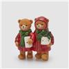 EDG Enzo De Gasperi Decorazione Natalizia 2 Orsetti di Natale 14x13cm Poliresina