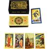 YIMINGOUFEI Tarocchi Inglesi in Lamina d'Oro Golden Lotus, 78 Carte Rider Waite in PVC Impermeabile con Guida a Colori da 36 Pagine per Principianti