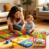 Taxually Tappeto Puzzle per Bambini,36 Pezzi Puzzle,Tappeto Gioco per Neonato in EVA Antiscivolo Non Tossico Puzzle con Lettere e Numeri,Certificato CE