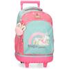 Enso Magic Summer Zaino per bambini, zaino per la scuola, realizzato in poliestere, ruote doppie a rotazione multidirezionale, molteplici modi di usarlo, rosa e blu, multicolore, 33 cm x 44 cm x 21
