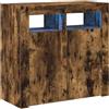 vidaXL Credenza con Luci LED Rovere Fumo 80x35x75 cm