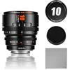 7artisans 10mm T2.1 Obiettivo cinematografico professionale S35 Telaio compatibile con Canon RF-S Mount per RED KOMODO/KOMODO X/CANON C70/R7/R50/R10 (Nero)