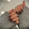 KQueenest Matt Braun Press On Nails Mandorla rettangolare, Bara per unghie da incollare, corte, in gel opaco per unghie finte da incollare ballerina, unghie finte in acrilico tinta unita per donne, 24