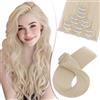 SEGO Pro 45cm Extension Capelli Veri Clip Sintetici 8 PCS Capelli Finti Lisci Posticci Extension con Clip per Donna (#60 Biondo Platino,130g)