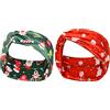 AOVNA Confezione da 2 fasce per capelli natalizie per donne larghe Boho Head Sciarpe avvolgenti Yoga Hairbands