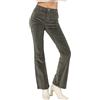 Nina Carter J221 - Pantaloni da donna a vita alta, in velluto a coste, stile vintage, Kaki (J221-2), XXL