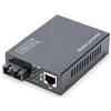 Digitus DN-82121-1 network media converter, RJ45/SC - 1310nm - Gigabit (20km), Singlemode, Nero