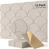 Soundsbay Pannelli Fonoassorbenti Autoadesivi 12 Pezzi Beige 30x30x0.9cm | Protezione Acustica Assorbimento del Suono, in Poliestere per Isolamento Acustico, per Trattamento, Pannello fonoassorbente