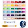 Tunejoy Bobine da Cucire 36 Colori Filo della Bobina per Macchina da Cucire con Aghi da Cucito Forbici Righello di Misurazione Morbido per Brother Babylock Janome Elna Kenmore Singer