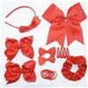 Hrlace Set di 21 fermagli per capelli per ragazze con fiocco, fascia elastica per capelli, forcine per capelli per bambini e ragazze, regalo di compleanno, grande rosso