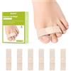 Bukihome Hammer Toe Straightener - Reusable Fabric Toe Wraps Protect and Straighten Hammertoes - Toe Corrector for Men and Women - Realign Bent, Curled, Crooked, Claw, Hammer Toes (Beige, 6 Pack)