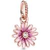 Feitery Pendente Fiore di Margherita Rosa Charm Margherita Ciondoli Libellule Bracciale Regalo di San Valentino per la Moglie