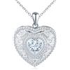 VIKILEE Cuore Portafoto Medaglione Collana Argento 925 Donna con Cristallo: Cuore Collana di Foto Luccicante-Ciondolo Portafoto Collane Amuleto Gioielli-Compleanno Anniversario Natale Regali per Lei Argento