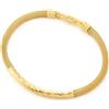 COOLSTEELANDBEYOND Bracciale a Maglia Dorata per Donna Elegante in Acciaio Inossidabile con Dettaglio a Torsione Centrale
