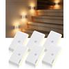 PZSUNLY Luce Notturna, 6 pezzi Luce con Sensore di Movimento da Interno, 5 Colori RGB Luci Led Dimmerabile con 3 Modalità, Lampada Notturna Sensore Movimento per Scale, Camera da Letto,Cucina