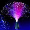 OSALADI 13 pollici LED colore cambiamento fibra ottica luce a batteria luce in fibra di ghiaccio con cono d'argento base colorata sensoriale per matrimonio, San (colorata)