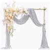 EBETA Tenda per matrimonio, decorazione a mano libera, per arco di nozze e uva a baldacchino, tenda per finestre, Mantovane in tessuto chiffon (Grigio chiaro, 145 x 600 cm)