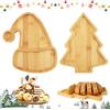 SilverChry 2 Pezzi Natale Vassoio Portata, SilverChry Vassoio Bambù, Piatto di Bambù per Salumi, Vassoio Decorativo in Bambù, Vassoio del Caffè, Decorazioni in Bambù Naturale, 2 Confezioni Vassoio