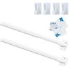 Venwemong 2 Pezzi Bastone per tende Plastica Regolabile Asta per Tende Estensibili per Finestre Armadietto Aste per Barre Palo Binari per Tende Autoadesivo per Casa, Bianco, 95-150CM