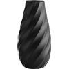 JUZAI Vaso in Ceramica Nero con Design a Spirale Testurizzato, Decorazione Moderna e Minimalista per Casa, Soggiorno o Ufficio - 25 cm