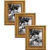 CABBEL Cornice portafoto 15x21 cm oro - Set da 3 - Cornice barocca in stile antico con vetro acrilico infrangibile - per foto, poster, certificati - elegante e decorativa