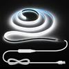 ALITOVE Striscia LED COB da 1 m, bianca, 6000 K, CRI 90+, 5 V, alimentata tramite USB, 5 mm di larghezza, 400 LED, luce sottopensile con interruttore, dimmerabile, per retroilluminazione TV, camera da