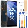 ARSSLY AMOLED Schermo per Samsung Galaxy S20 Fe/Galaxy S20 Fe 5G 6,5 LCD Display Sostituzione del Vetro digitalizzante con Strumenti (Nero con Telaio)