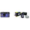 KODAK i60 DA00259 - Appareil Photo réutilisable 35 mm - Stile Retrò, Senza Messa a Fuoco, Flash intégré, Appuyez et Flash Pop-up - Blu + GT PHOTO Pellicola Colore Retrò 35mm - 24 Foto
