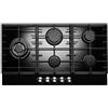 Teknix Signature Collection SCGH91B - Piano cottura a gas con bruciatore wok da 3,8 kW, in vetro, 90 cm, colore: Nero