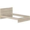 Iconico Home MIK Struttura Letto Matrimoniale con testiera portaoggetti, Legno Composito, Rovere, 160x200 cm