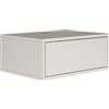 Selsey Comodino Sospeso Framme 50 cm Weiss Elegante e Minimalista per Camera da Letto Cassetto Spazioso Push to Open Design Unico con Venature - Pannello Laminato 16mm