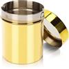 plplaaoo Spargitore per zucchero a velo con coperchio, in acciaio inox resistente alla ruggine, oro a maglia fine, spargitore di cacao, dispenser di zucchero, per colino, cacao, cannella, z
