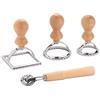 Navaris Set Accessori Tagliapasta 3x Stampi 1x Rotella - Kit Formine Taglia Pasta Fresca e Taglierina Raviolatrice - Stampo Ravioli Tortelli Biscotti