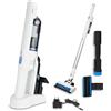 MEDION Aspirapolvere portatile 2in1 con tubo e spazzola (motore BLDC, filtro HEPA 13, 20 kPa, batteria, base di ricarica, senza fili, filtra polvere e allergeni, MD11515) bianco