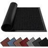 FB FunkyBuys Zerbino lavabile, per interni ed esterni, resistente, antiscivolo, con retro in gomma, super assorbente, per porta d'ingresso, tappeto d'ingresso (nero ondulato, 50 cm x 80 cm)