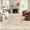 HOMFINE Tappeto Salotto Vintage Beige Marrone 240x340 cm - Lavabile in Lavatrice Antiscivolo Pelo Corto Morbido Grande per Camera da Letto Soggiorno Sala da Pranzo