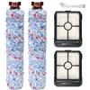 KiimSin Spazzole rullo + Filtro di ricambio per Bissell CrossWave C3 / C3 Pro 3551N accessori aspirapolvere umido e secco, 2 Spazzola a rullo di ricambio + 2 Filtro + 1Spazzola per la pulizia