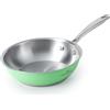 HOMICHEF 20 CM Verde menta Padella in acciaio inossidabile senza nichel - Padella a induzione non tossica senza rivestimento, piccola per pasti solitari
