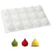 TUKEVA Stampo in silicone a 15 fori Stampo in silicone a forma di cipolla 3D Mousse Cake Stampo da forno per cioccolato, torte, gelatina, budino, mouse (bianco, 15 fori)